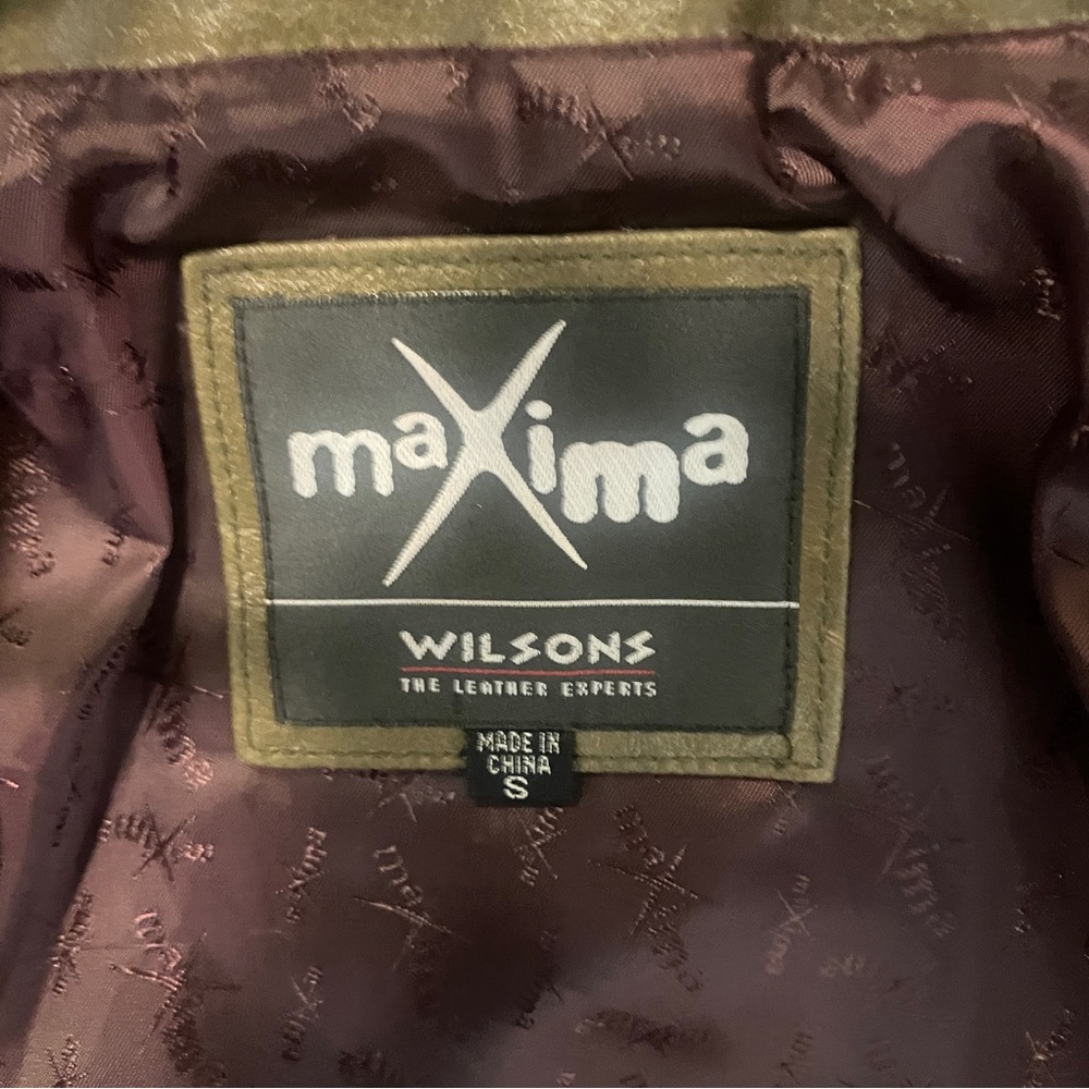 Wilson Maxima Vintage Dark Green Women Leather Trench Coat SizeS - Picture 5 of 10